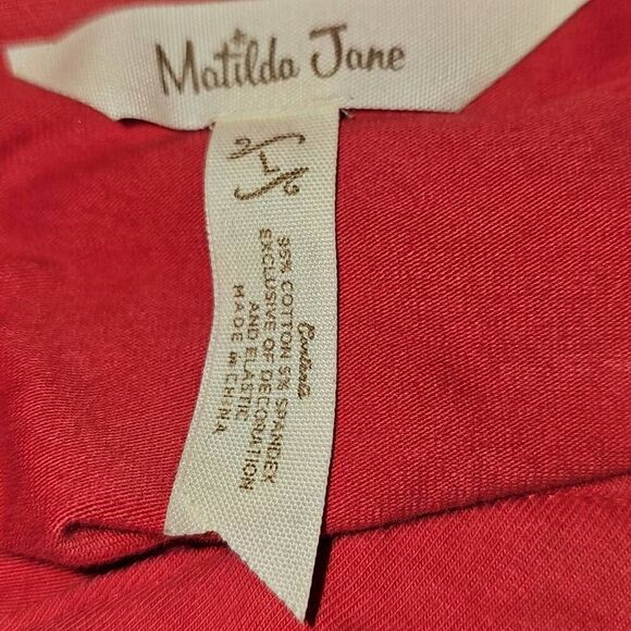 Matilda Jane Womens Coral Ruffle Cap Sleeve One Way Dress Large - Picture 4 of 5